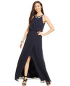 Vince Camuto Bead-trim Blouson Chiffon Gown