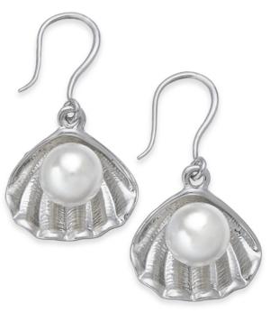 Charter Club Silver-tone & Imitation Pearl Shell Drop Earrings, Created For Macy's