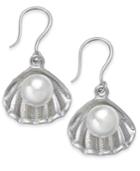 Charter Club Silver-tone & Imitation Pearl Shell Drop Earrings, Created For Macy's