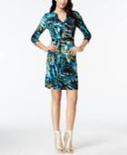 Thalia Sodi Multicolor Split-neck Belted Dress, Only At Macy's