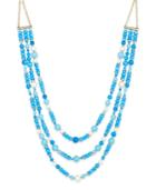 Kate Spade New York Gold-tone Three-strand Blue Beaded Statement Necklace