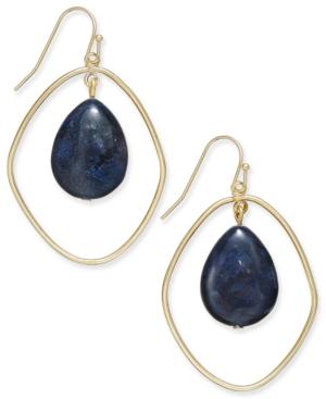 Inc International Concepts Gold-tone Blue Stone Orbit Drop Earrings, Only At Macy's