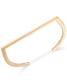 Sis By Simone I. Smith D-shape Cuff Bangle Bracelet In 14k Gold Over Sterling Silver