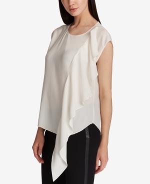 Dkny Waterfall-ruffle Top