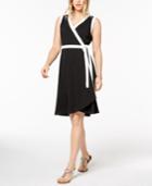 Tommy Hilfiger Colorblocked Wrap Dress, Created For Macy's