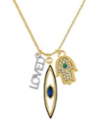 Rachel Rachel Roy Two-tone Pave Charm Necklace
