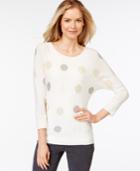 Charter Club Metallic Dot Print Sweater, Only At Macy's