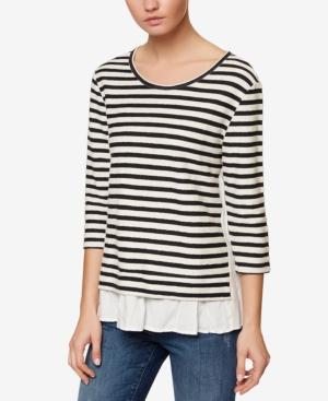Sanctuary Teagan Striped Layered-look Top