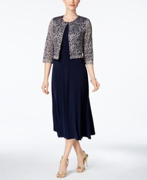 Jessica Howard Petite Midi Dress And Lace Jacket