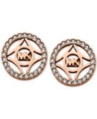 Michael Kors Rose Gold-tone Clear Open Stud Earrings