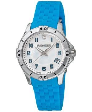 Wenger Women's Swiss Squadron Lady Blue Silicone Rubber Strap Watch 36mm 0121.102