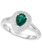 Emerald (2-5/8 Ct. T.w.) & Diamond (1/3 Ct. T.w.) Ring In 14k White Gold