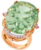 Lali Jewels Green Amethyst, Pink Sapphire (42-1/2 Ct. T.w.) And Diamond (1/4 Ct. T.w.) Ring In 18k Rose Gold