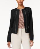 Calvin Klein Petite Open-front Zip-detail Jacket