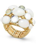 Inc International Concepts Gold-tone White Stone Bubble Statement Stretch Ring, Only At Macy's