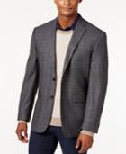 Vince Camuto Men's Slim Modern Fit Gray Windowpane Sport Coat