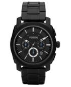 Fossil Men's Chronograph Machine Black Stainless Steel Bracelet Watch 45mm Fs4552