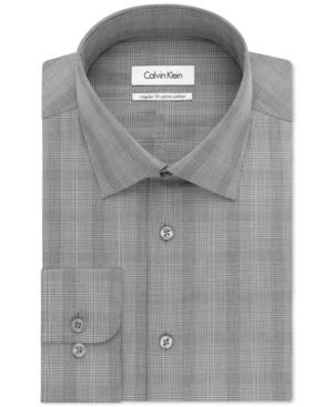 Calvin Klein Steel Grey Plaid Dress Shirt