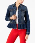 Inc International Concepts Ruffled Denim Jacket, Created For Macy's
