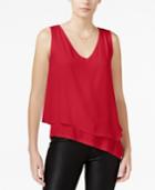 Bar Iii Asymmetrical Layered-look Top, Only At Macy's