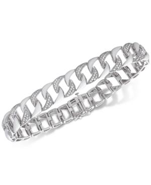 Men's Diamond Link Bracelet (1/2 Ct. T.w.) In Sterling Silver