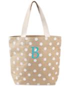 Cathy's Concepts Personalized White Polka Dot Tote Bag