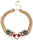 Betsey Johnson Gold-tone Spider Frontal Necklace