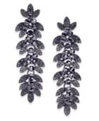 Thalia Sodi Hematite-tone Pave Leaf Drop Earrings, Created For Macy's