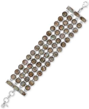 Lucky Brand Silver-tone Mother-of-pearl-look Strand Bracelet