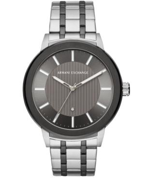 Ax Armani Exchange Men's Maddox Diamond-accent Two-tone Stainless Steel Bracelet Watch Created For Macy's 46mm