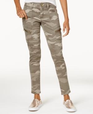 Rewind Juniors' Camo Printed Utility Jeggings
