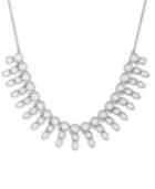 Lucky Brand Silver-tone Imitation Pearl Statement Necklace
