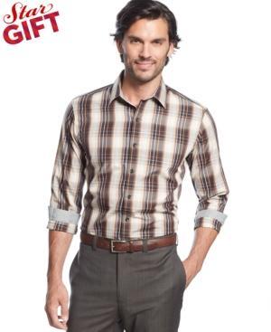 Tasso Elba Forest Long-sleeve Plaid Shirt