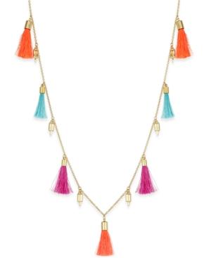Inc International Concepts Gold-tone Popsicle & Tassel Long Statement Necklace, Only At Macy's