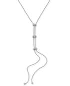 I.n.c. Silver-tone Pave Rondelle Bead Lariat Necklace, 19 + 3 Extender, Created For Macy's