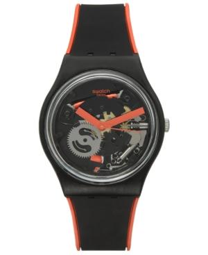 Swatch Unisex Swiss Power Tracking Black Silicone Strap Watch 34mm Gb290