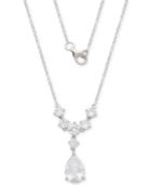 Giani Bernini Cubic Zirconia Teardrop 18 Pendant Necklace In Sterling Silver, Created For Macy's