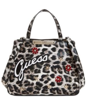 Guess Britta Leopard Society Small Satchel