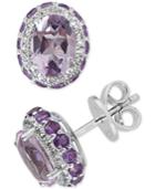 Blue Topaz (4-1/2 Ct. T.w.) & White Topaz (1/4 Ct. T.w.) Earrings In Sterling Silver (also Available In Amethyst)
