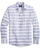 American Rag Let's Go Fishing Graphic-print Stripe Long-sleeve Shirt, Only At Macy's