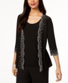 Msk Beaded Mock 2-pc. Jacket & Shell