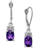 Amethyst (1-3/4 Ct. T.w.) And Diamond Accent Earrings In 14k White Gold