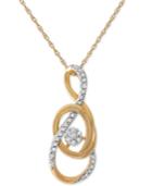 Diamond Swirl Pendant Necklace (1/10 Ct. T.w.) In 10k Gold