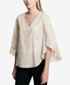 Calvin Klein V-neck Flutter-sleeve Blouse