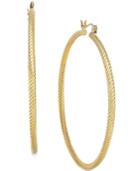 Curved Hoop Earrings In 14k Gold