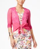 Thalia Sodi Pointelle-knit Tie-front Cardigan, Only At Macy's