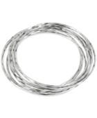 Touch Of Silver Thin Bangle Bracelet Set In Silver Over Metal