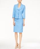 Le Suit Three-button Shawl-collar Pique Skirt Suit