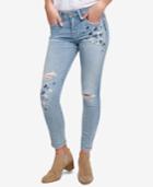 Silver Jeans Co. Izzy Ripped Embroidered Skinny Jeans
