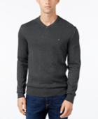 Tommy Hilfiger Men's Pima Cotton And Cashmere V-neck Sweater